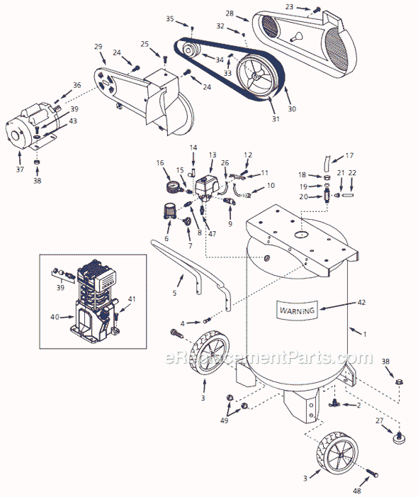 Page A Diagram and Parts List for VS5026 2004 Campbell Hausfeld Compressor